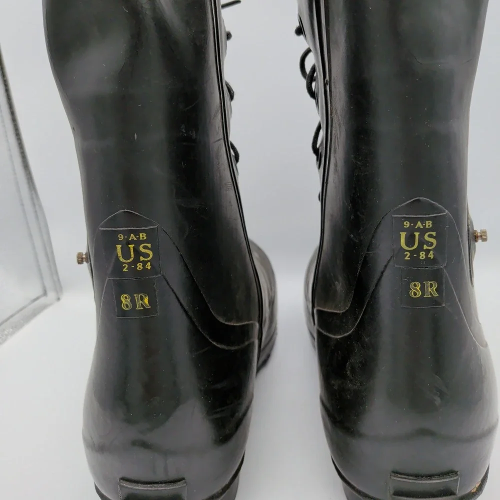 Bata Mickey Mouse Boots Mens 8R Black Rubber Extreme Cold Weather Military‎ 1984